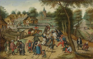EL REGRESO DE LA KERMESSE Pieter Brueghel el Joven Pinturas al óleo